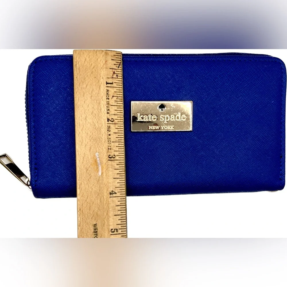 Beautiful Kate Spade ♠️ Cameron Street Stacy Bifold Wallet Dark Blue, Excel Cond - Picture 3 of 12